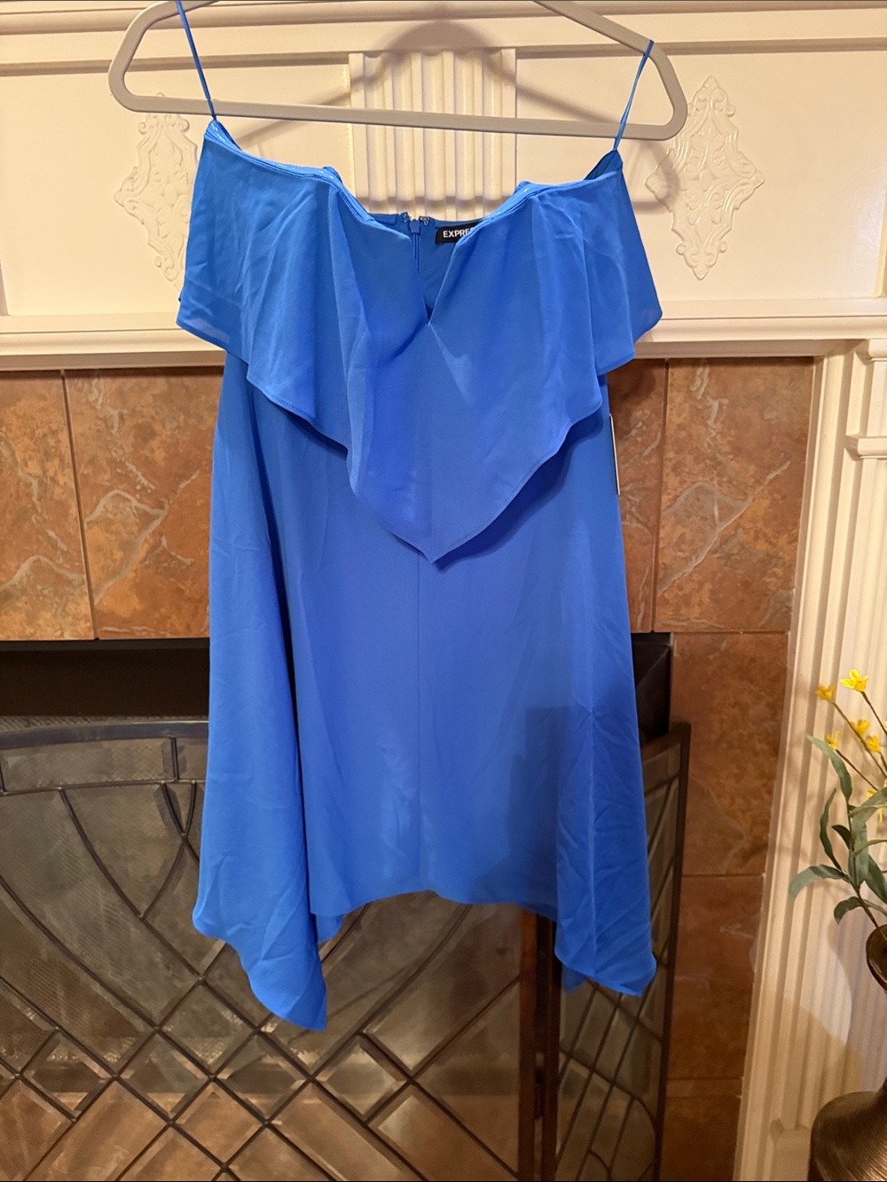 Royal blue, sweetheart cut, sleeveless dress